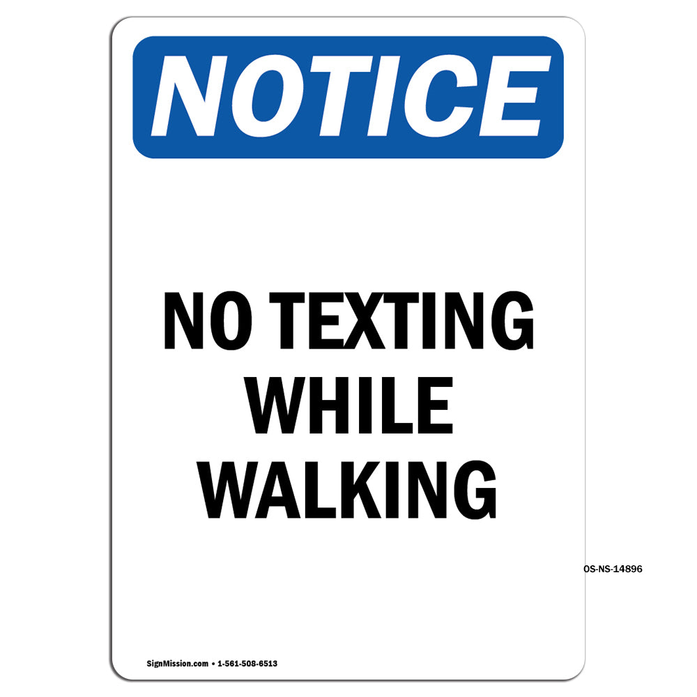 No Texting While Walking