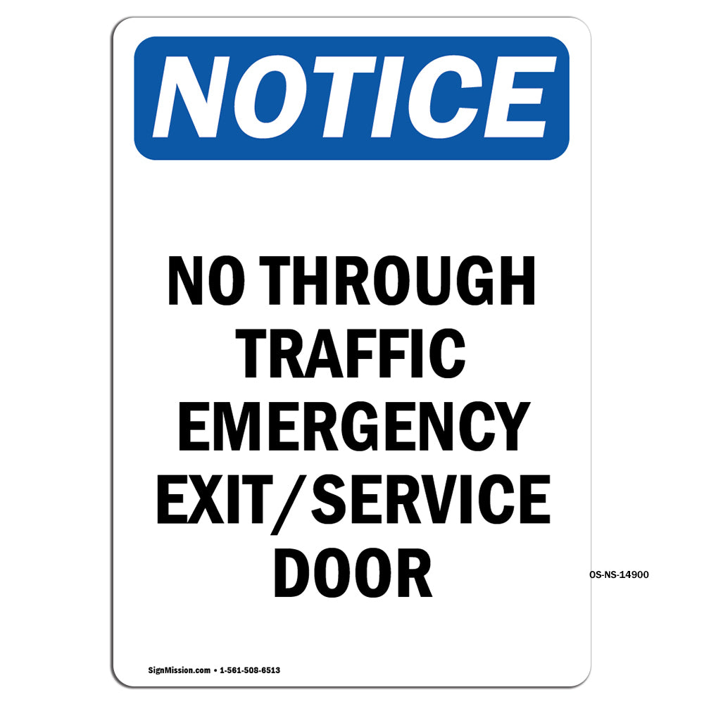 No Through Traffic Emergency Exit Service Door