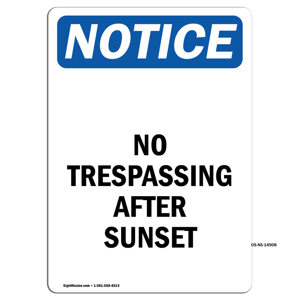 No Trespassing After Sunset