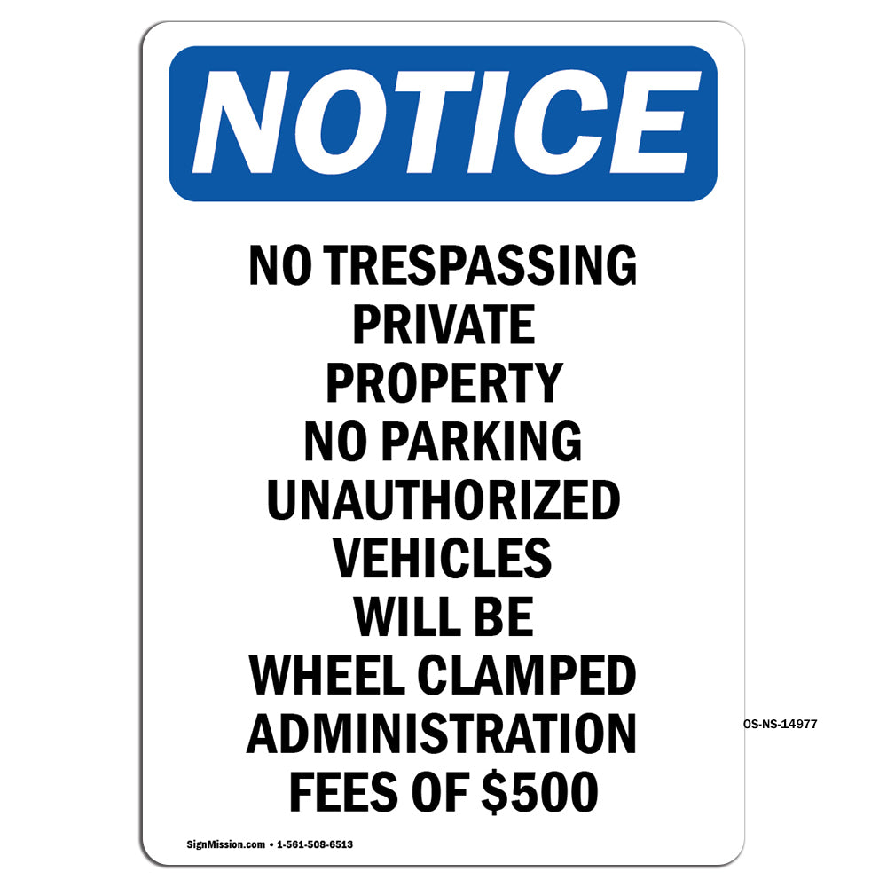 No Trespassing Private Property No Parking