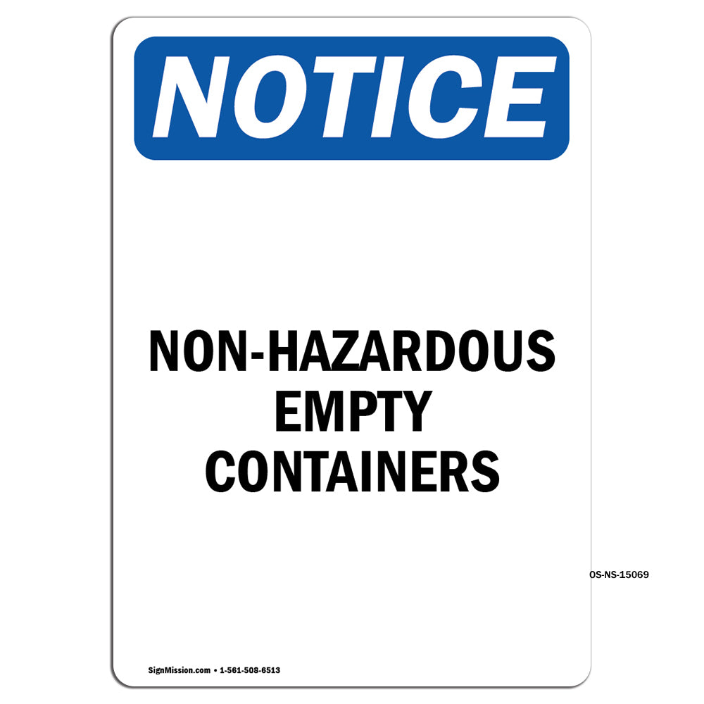 Non-Hazardous Empty Containers