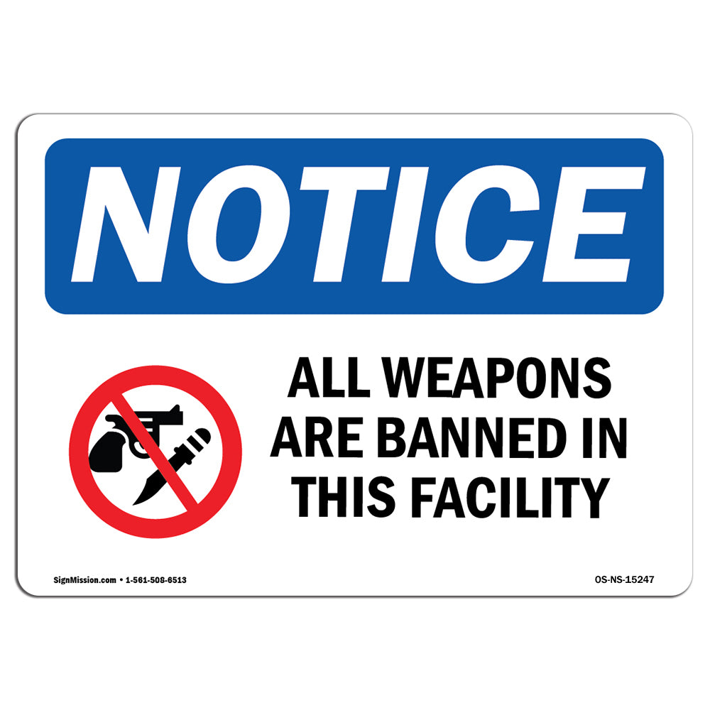 NOTICE All Weapons Are Banned In This Facility