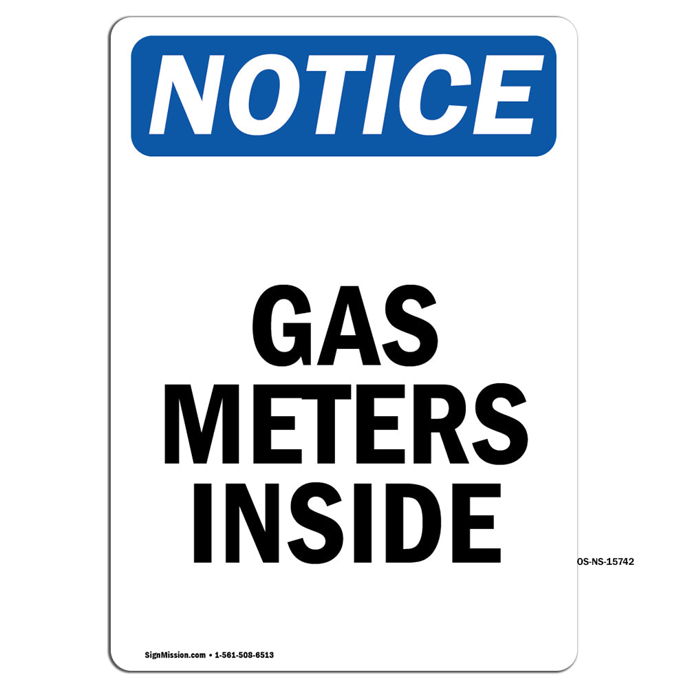 NOTICE Gas Meters Inside