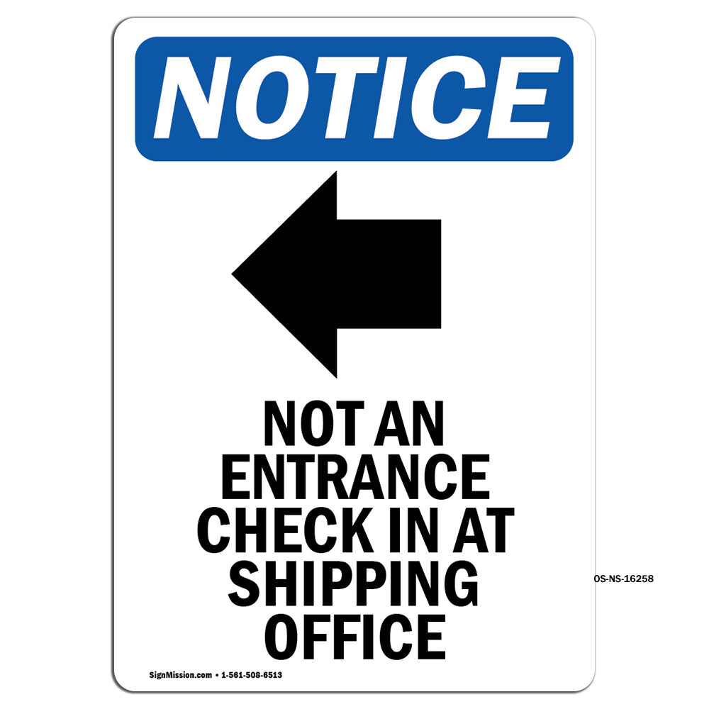 NOTICE Not An Entrance Check