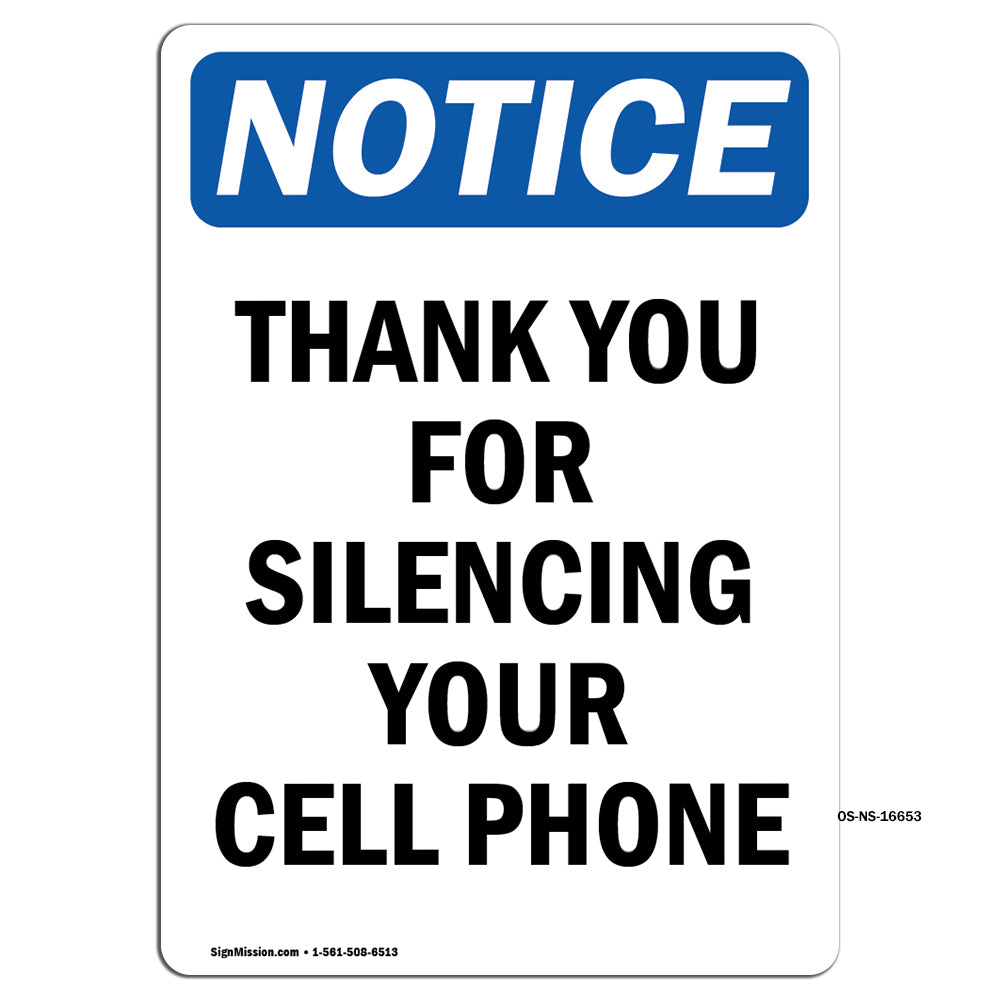 NOTICE Thank You For Silencing Cell Phone