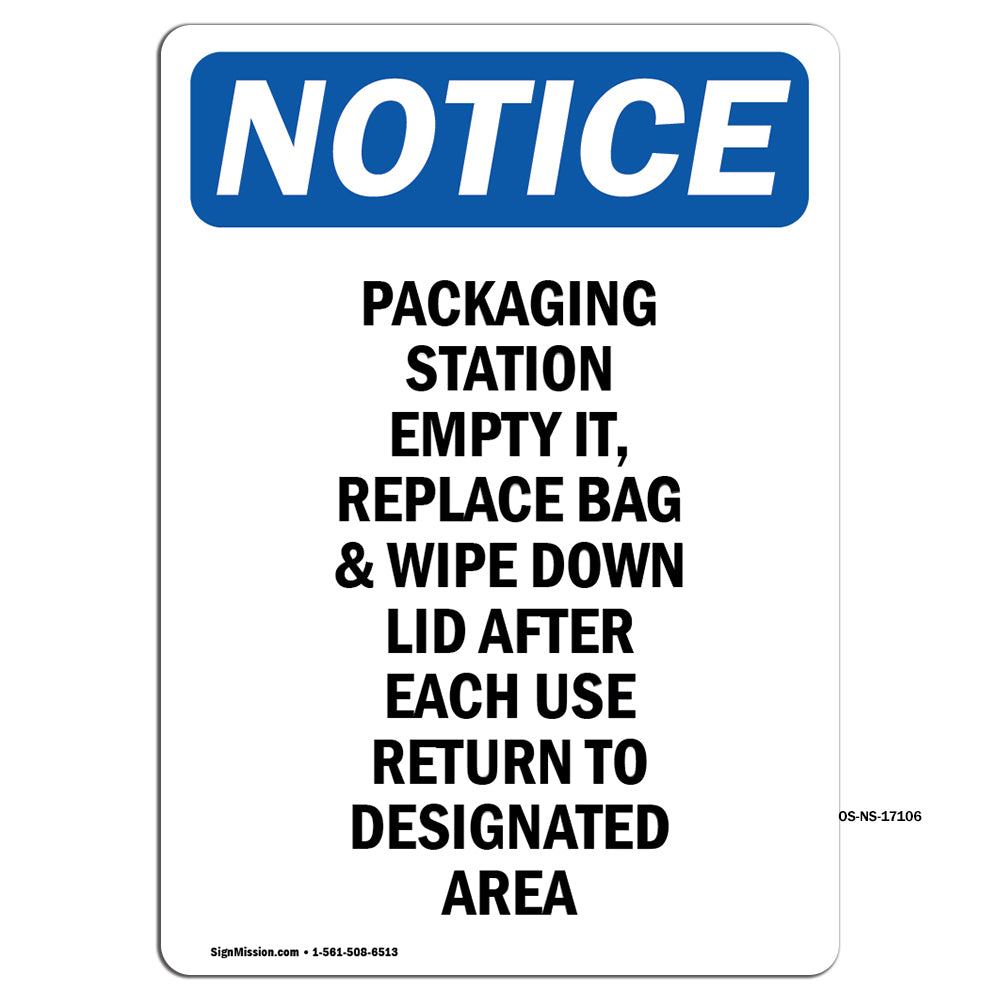 Packaging Station Empty It, Replace Bag