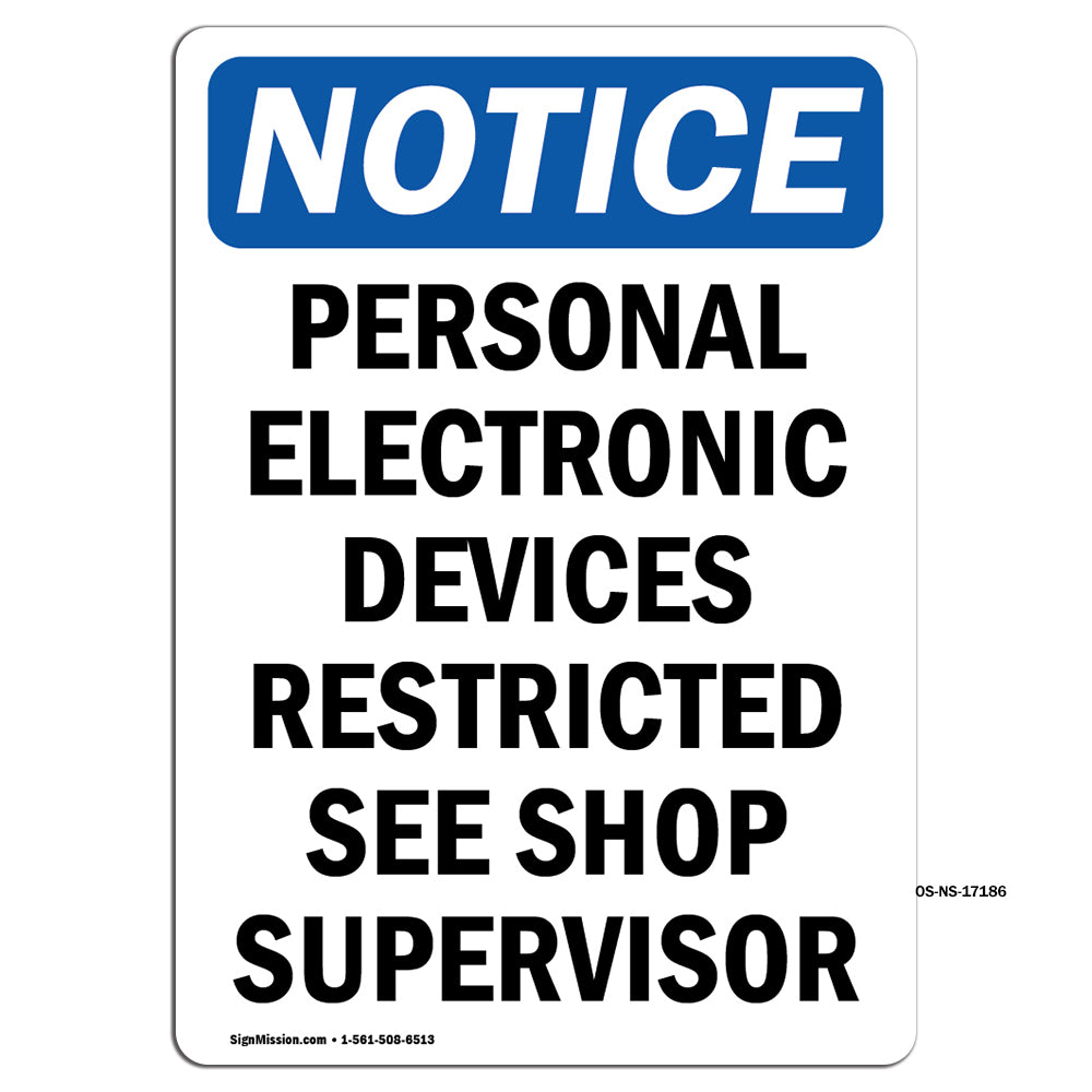 Personal Electronic Devices Restricted See