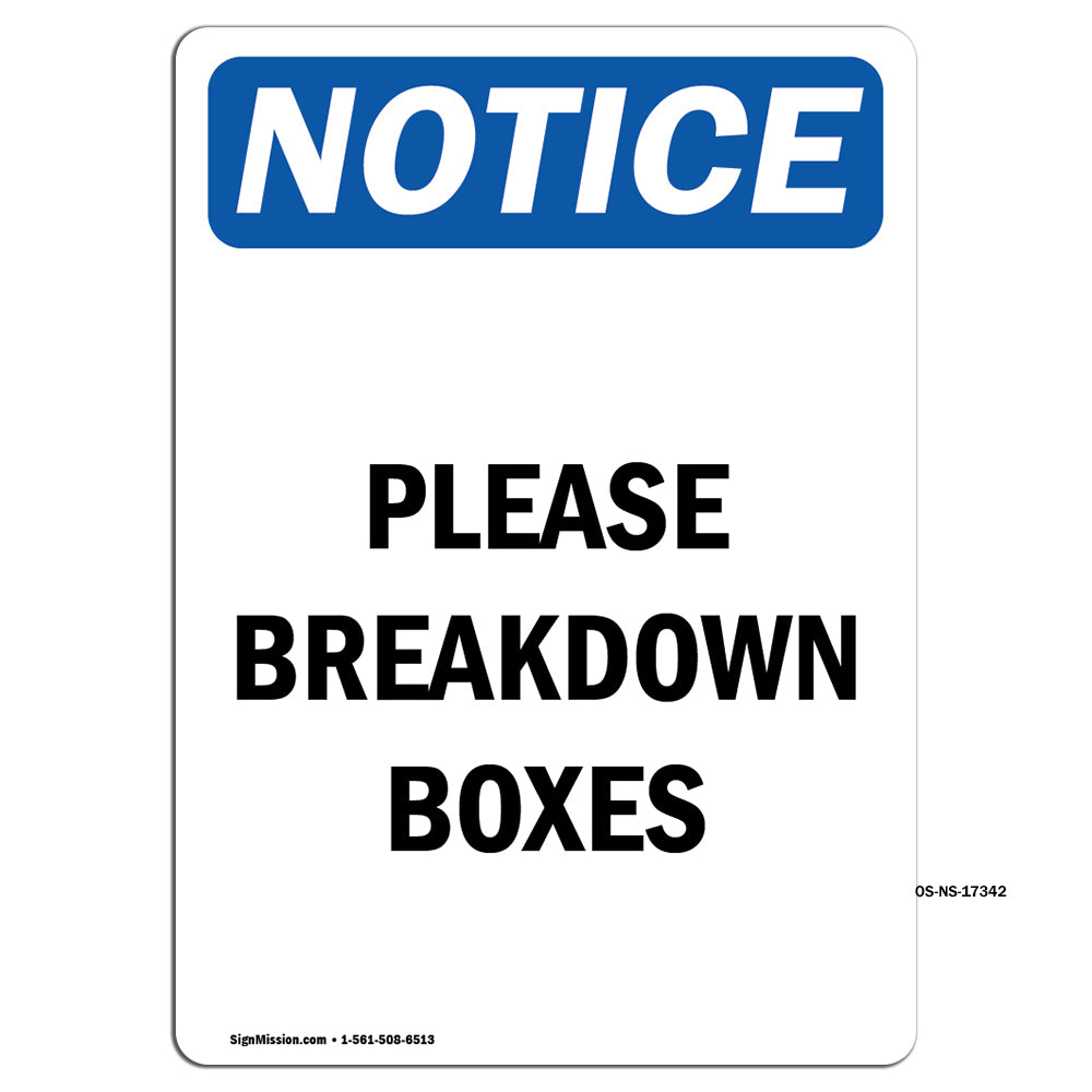 Please Breakdown Boxes
