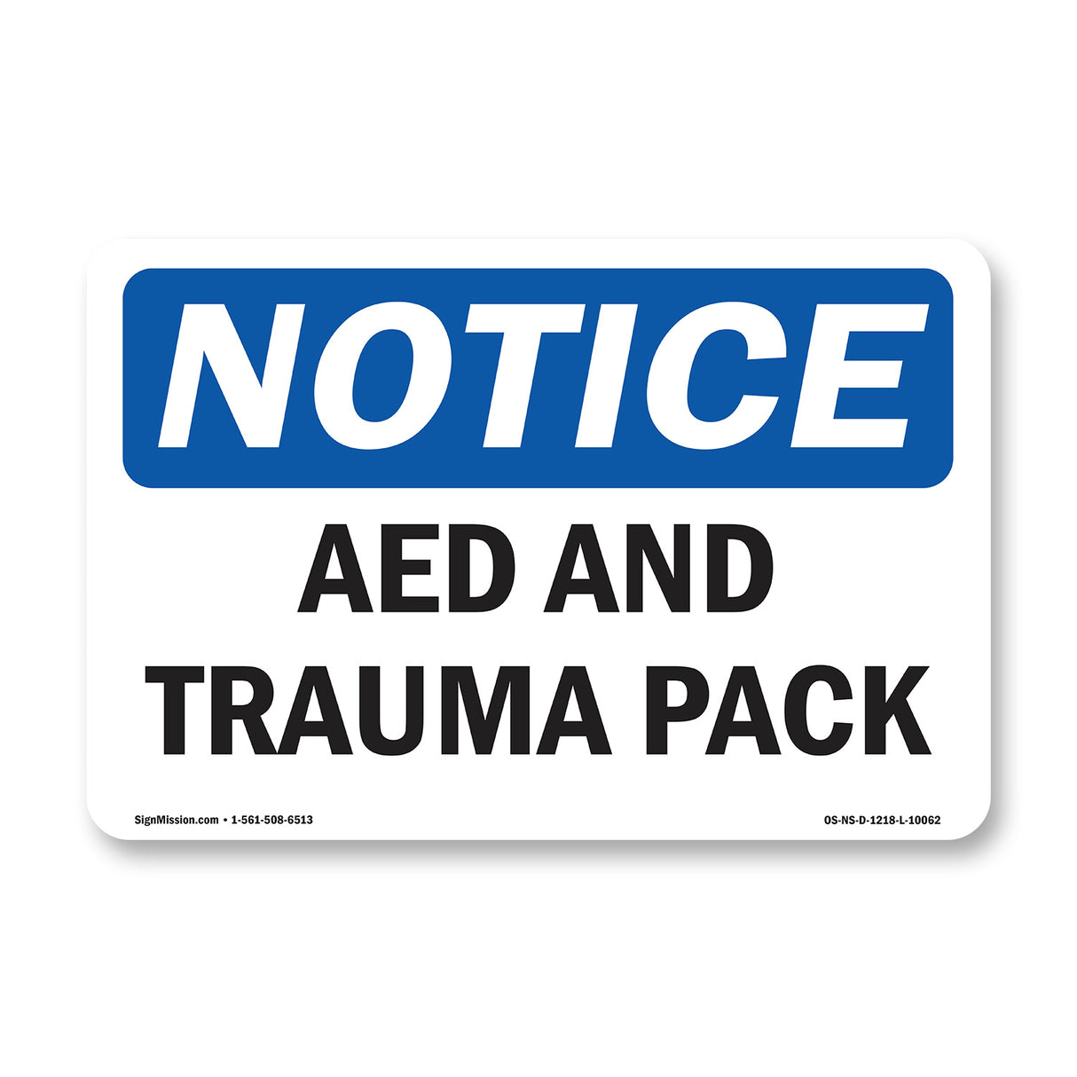 AED And Trauma Pack Sign