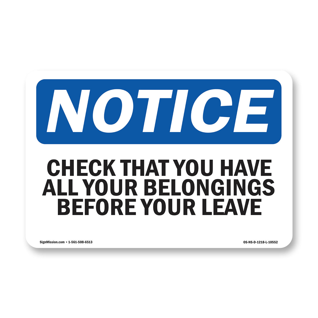 Check That You Have All Your Belongings