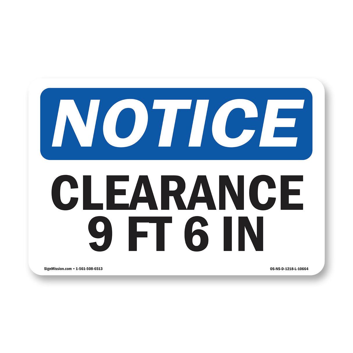 Clearance 9 Ft 6 In Sign