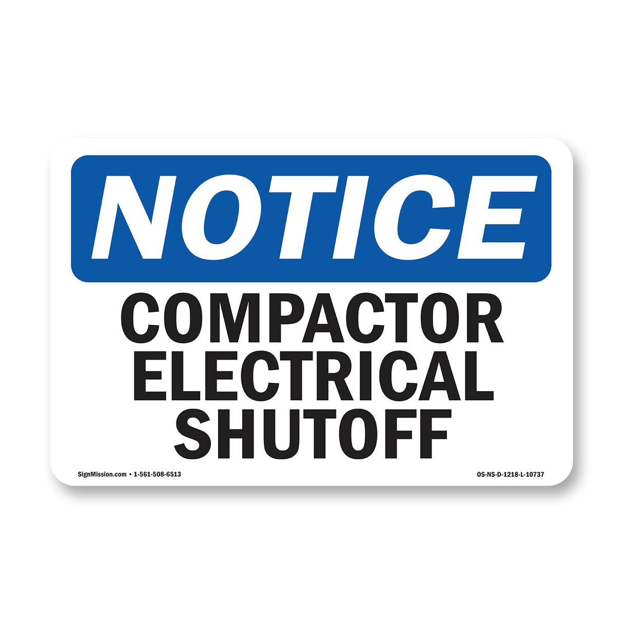 Compactor Electrical Shutoff Sign
