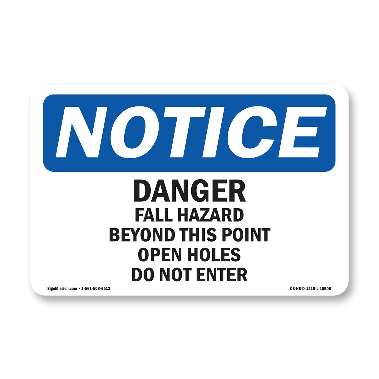 Danger Fall Hazard Beyond This Point Open