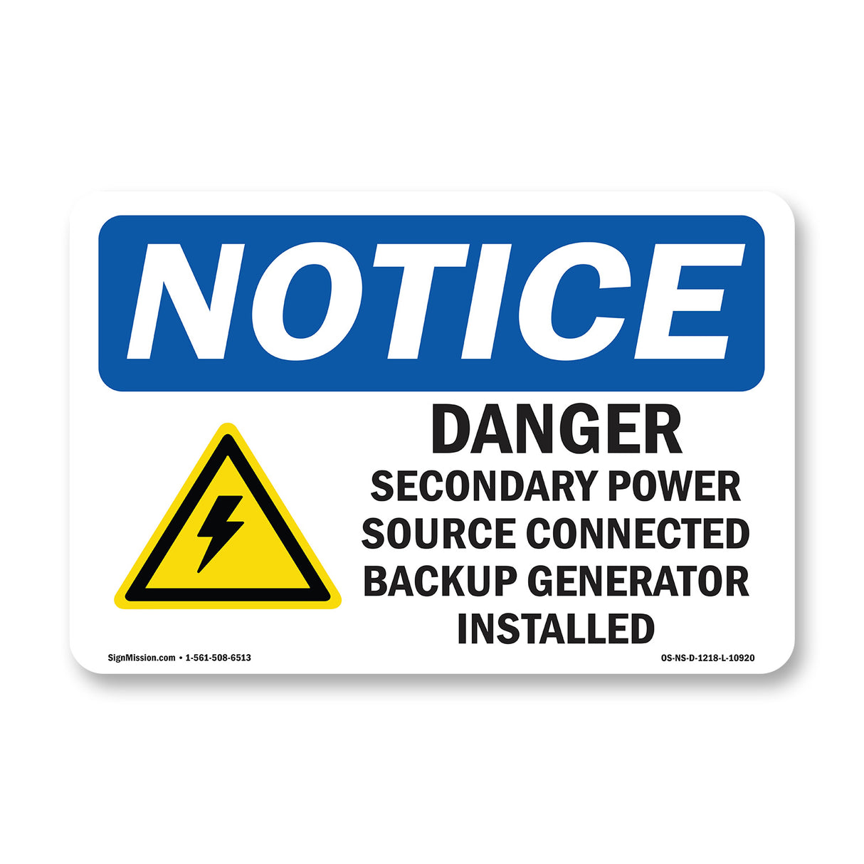 Danger Secondary Power