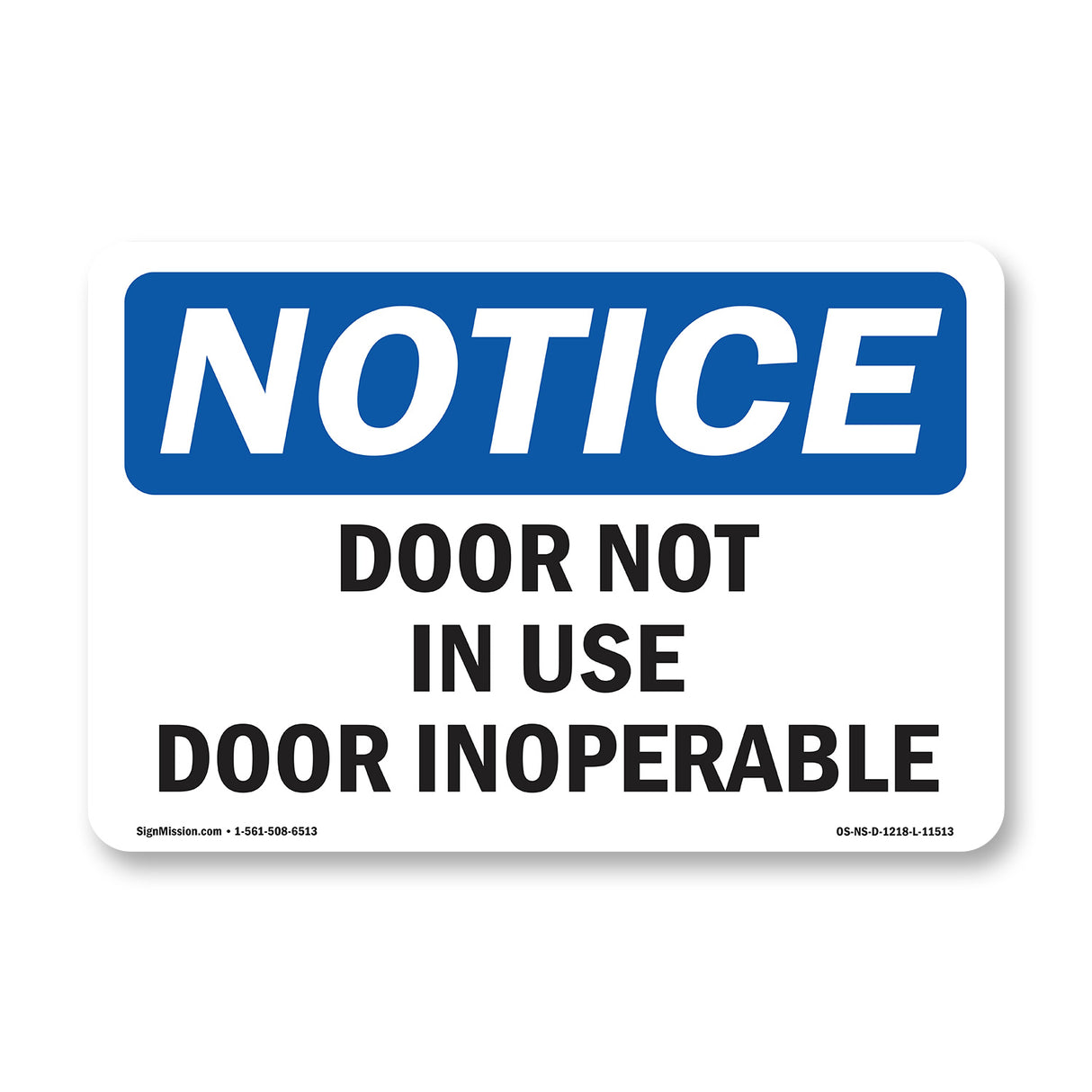 Door Not In Use Door Inoperable
