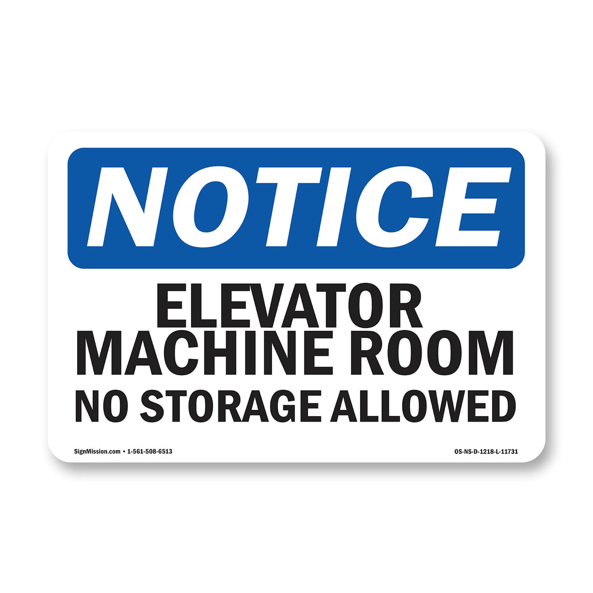 Elevator Machine Room No Storage Allowed