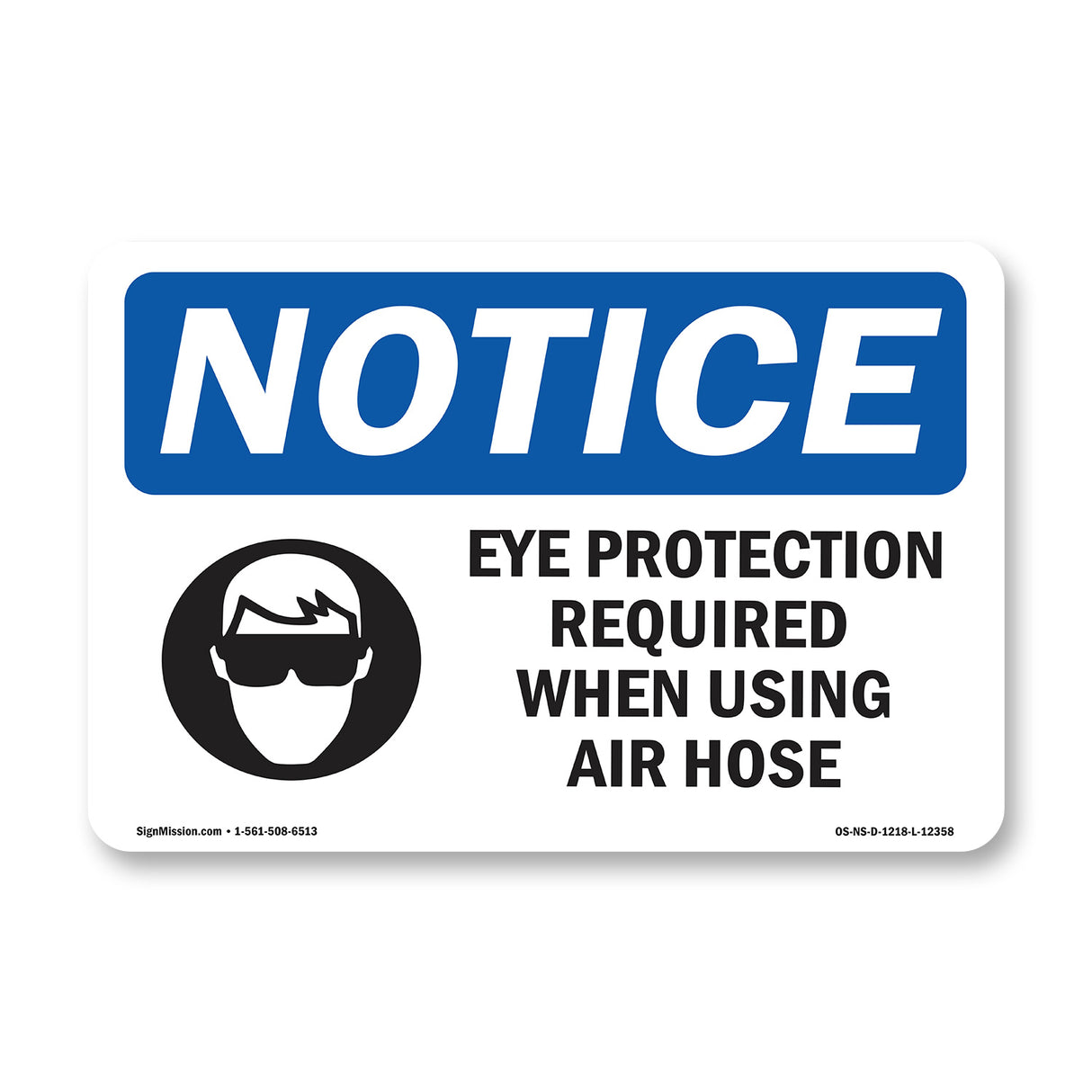Eye Protection Required Sign With Symbol