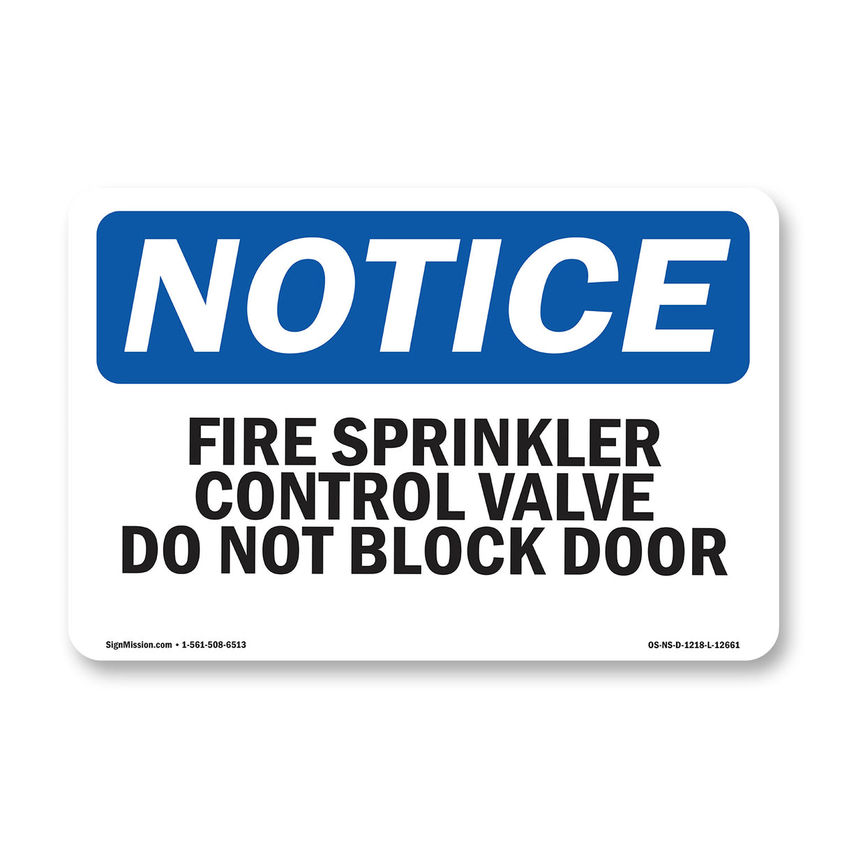 Fire Sprinkler Control Valve Do Not Block Door
