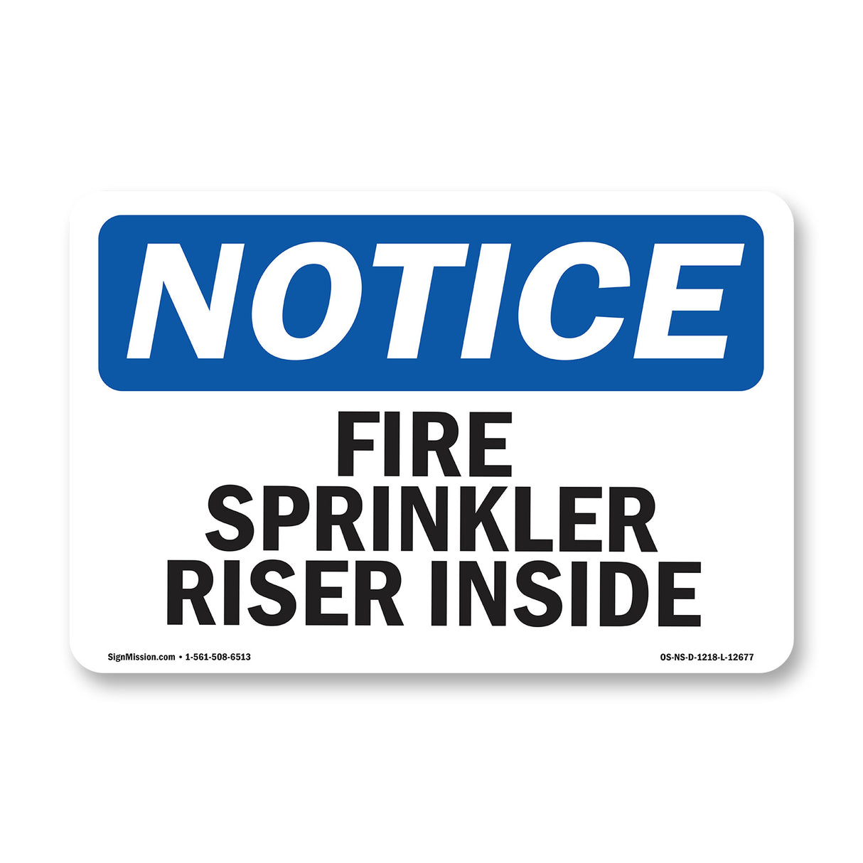 Fire Sprinkler Riser Inside Sign