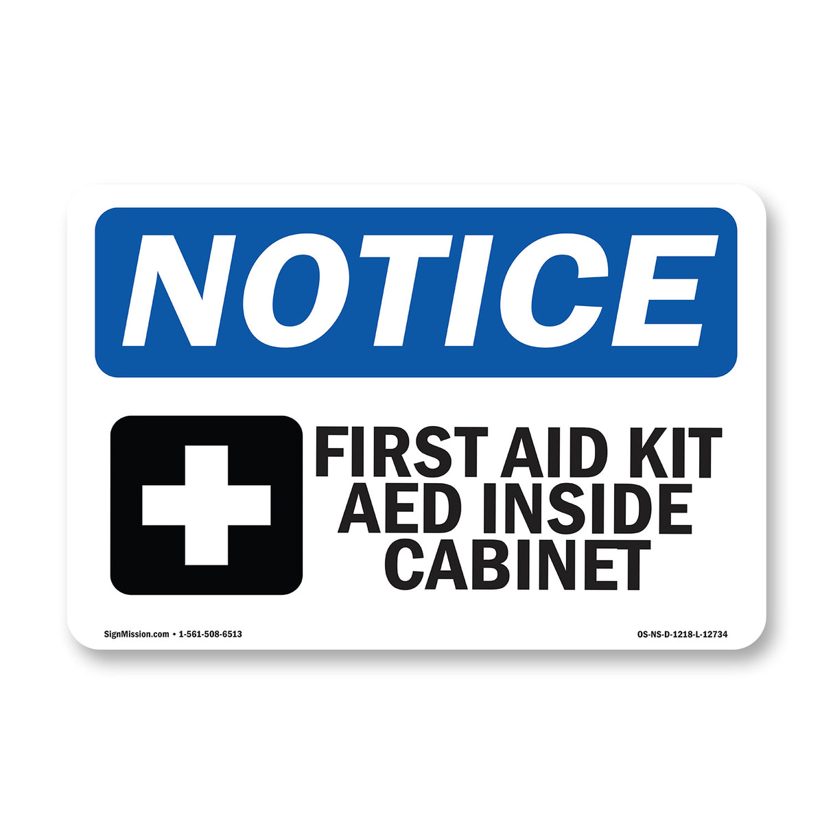 First Aid Kit AED Inside Cabinet