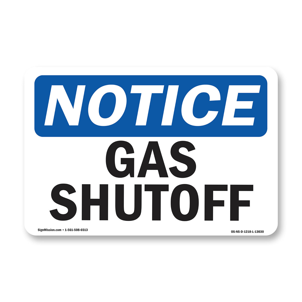 Gas Shutoff Sign