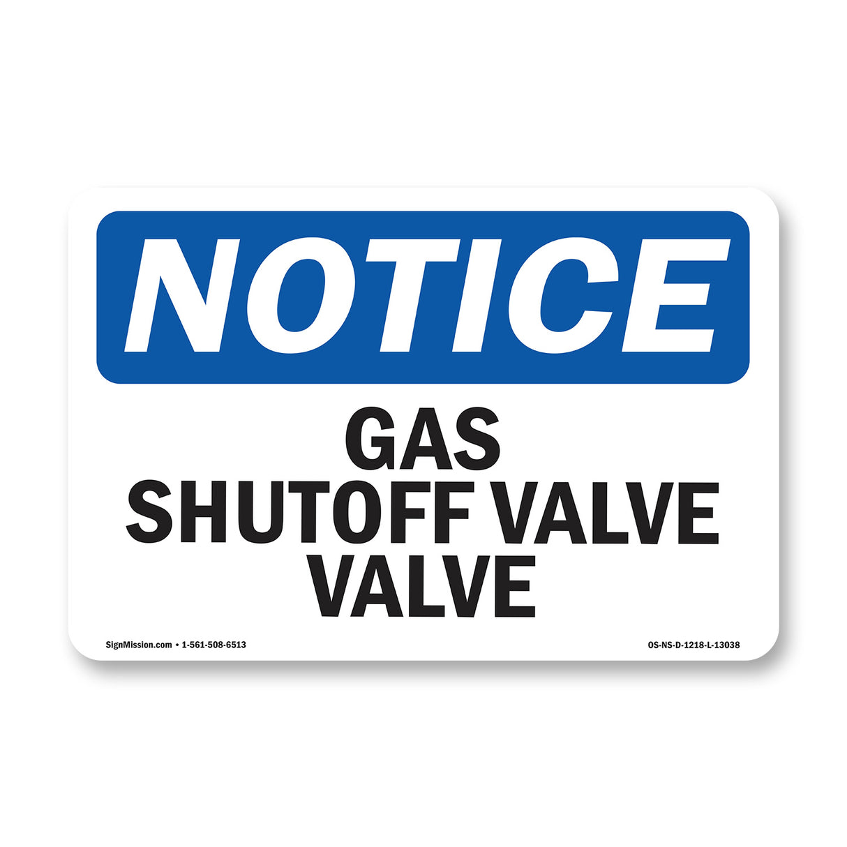 Gas Shutoff Valve Sign