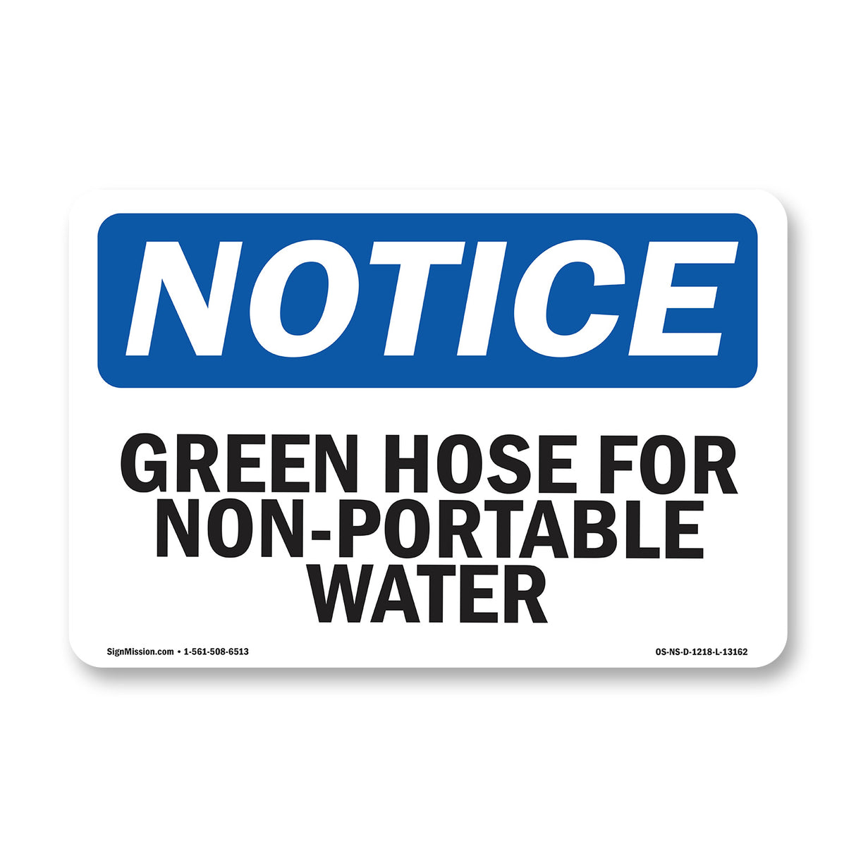 Green Hose For Non-Potable Water