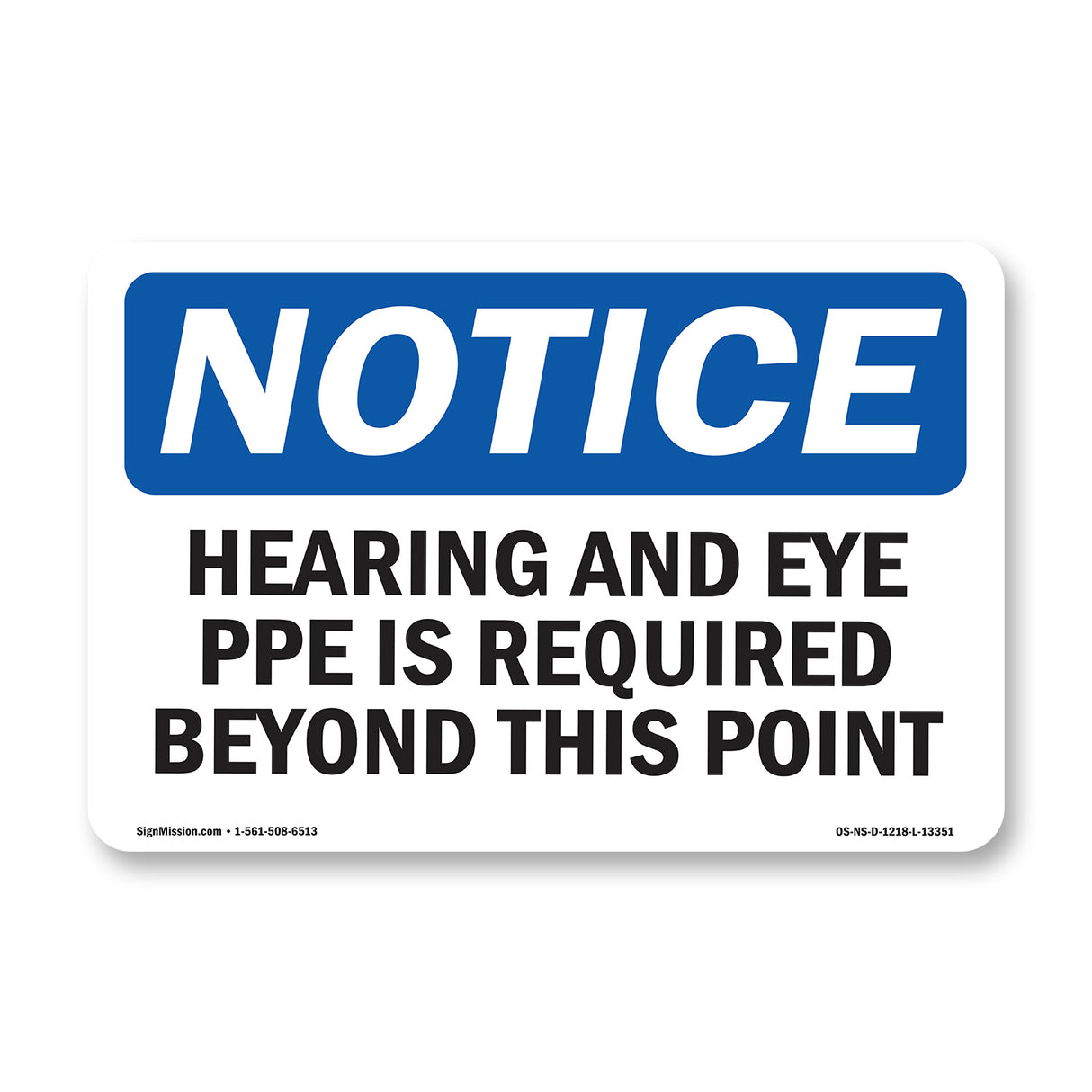Hearing & Eye PPE Is Required Beyond This Point