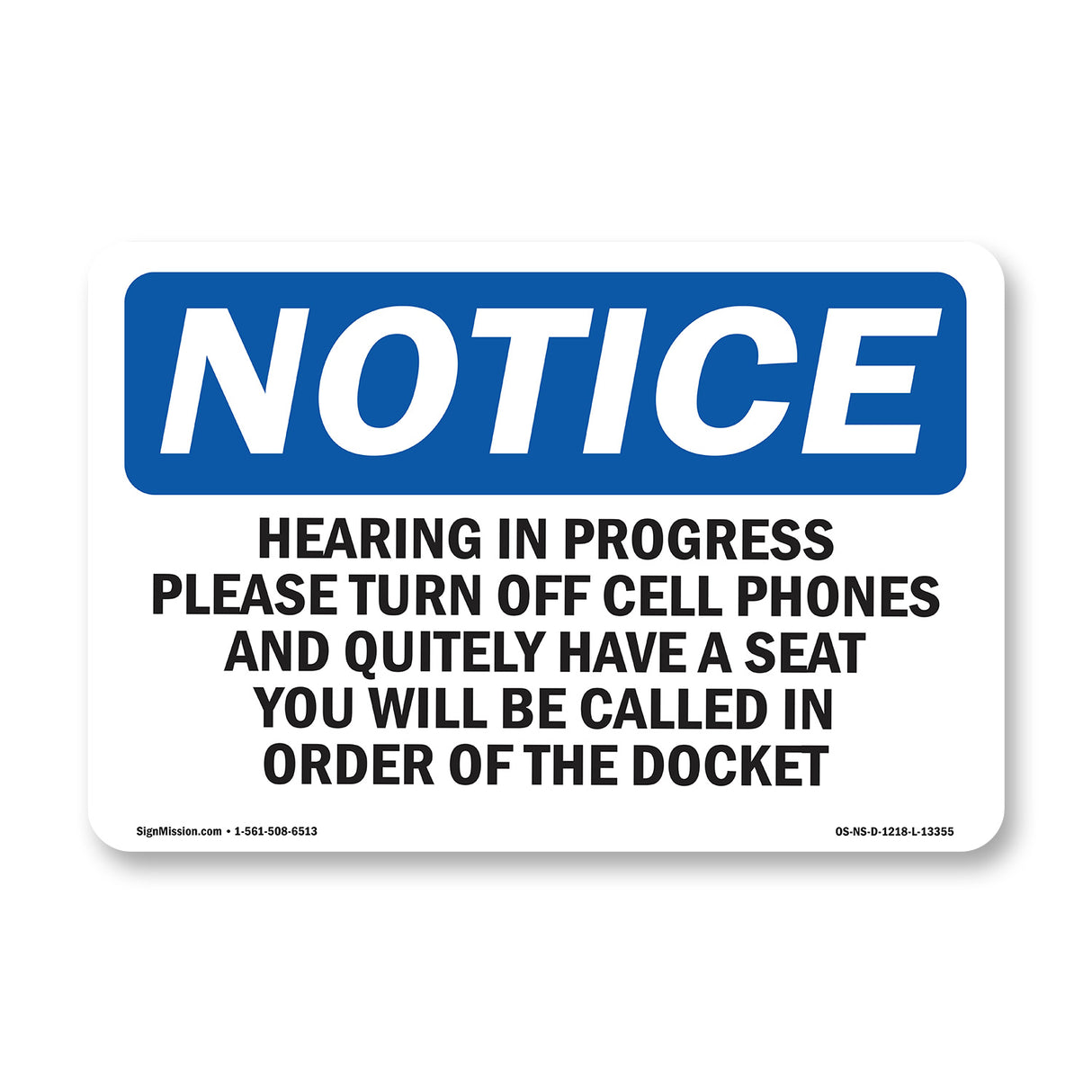 Hearing In Progress Please Turn Off Cell