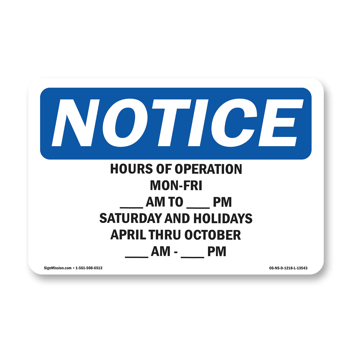 Hours Of Operation Monday - Friday ____