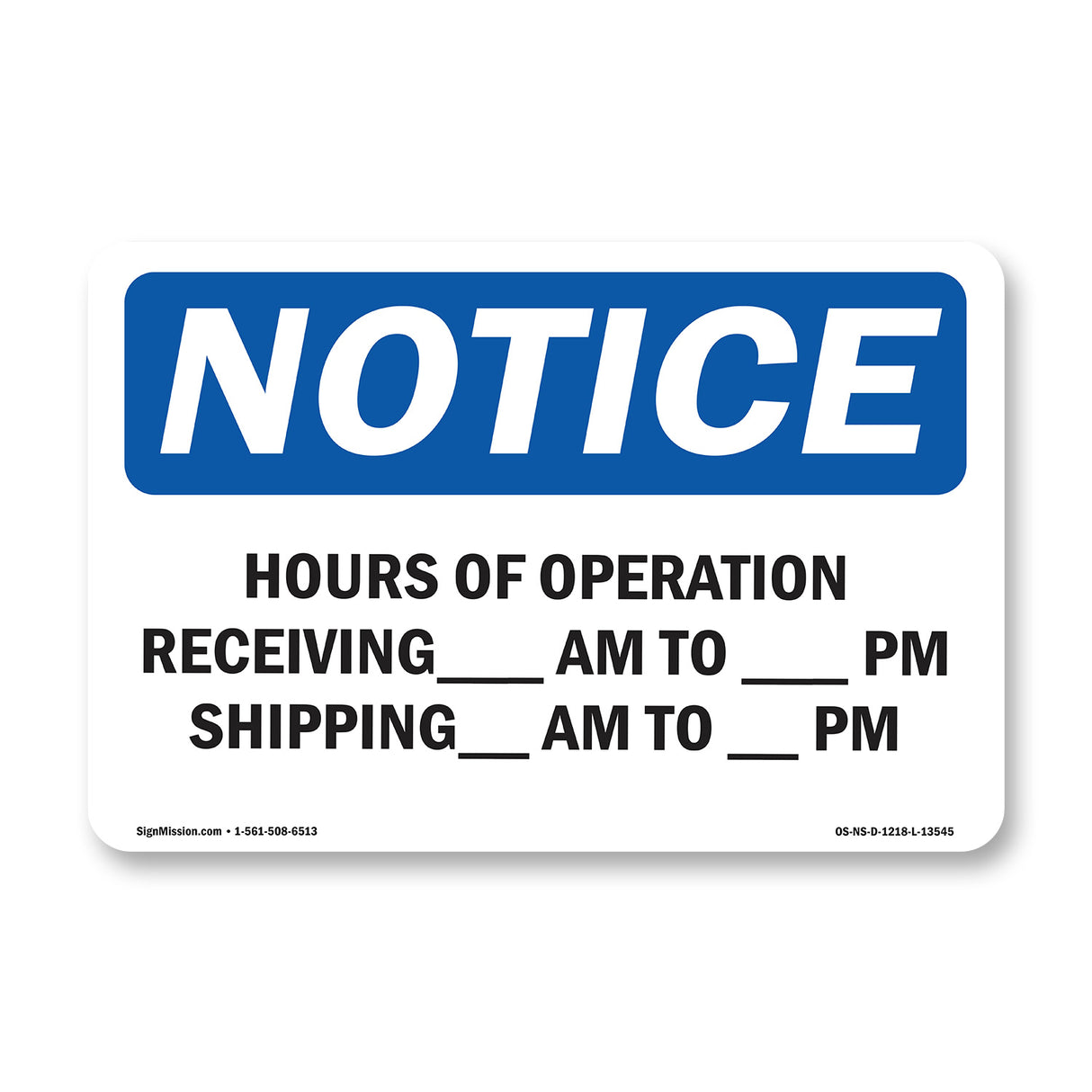 Hours Of Operation Receiving ____ Am - ____