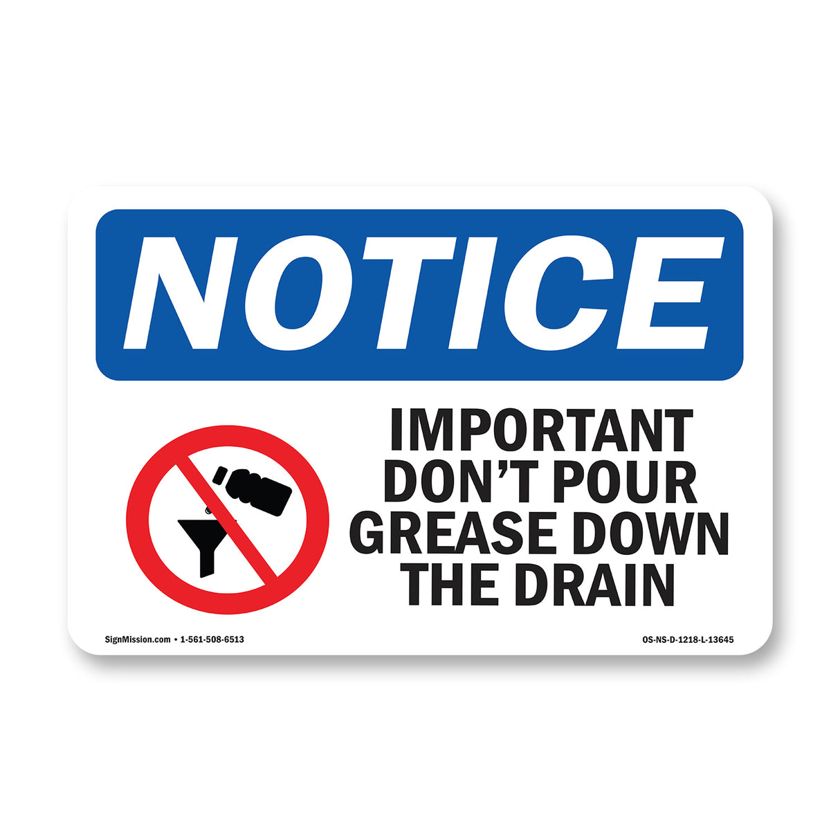 Important Don't Pour Grease