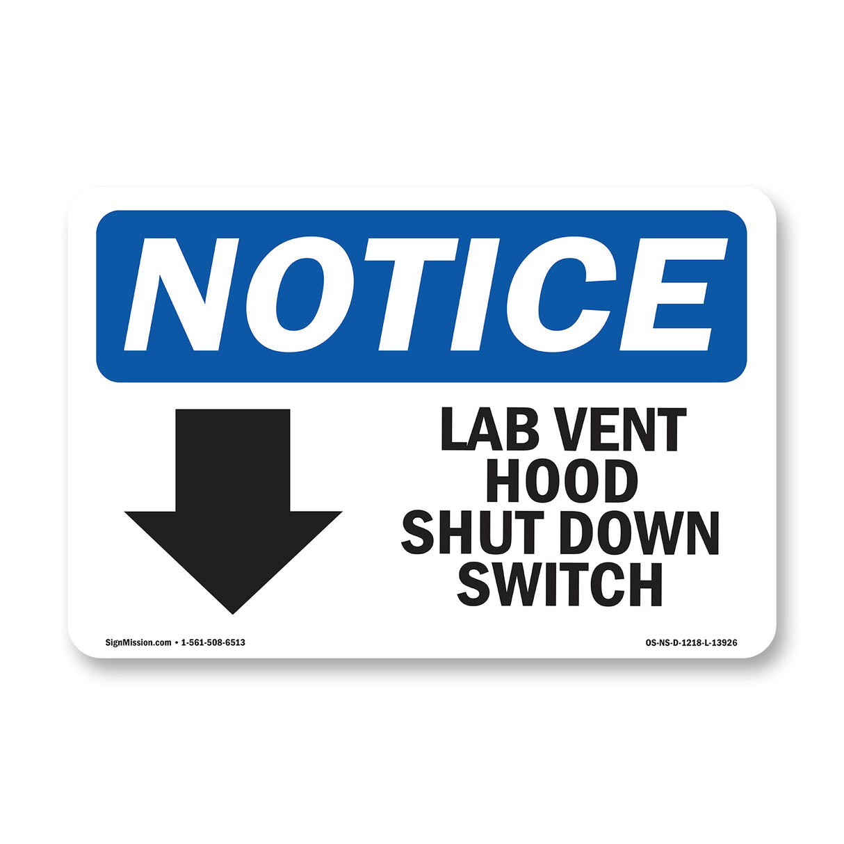 Lab Vent Hood Shut Down Switch