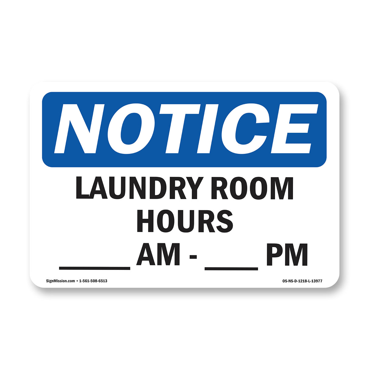 Laundry Room Hours ____ Am - ____ Pm