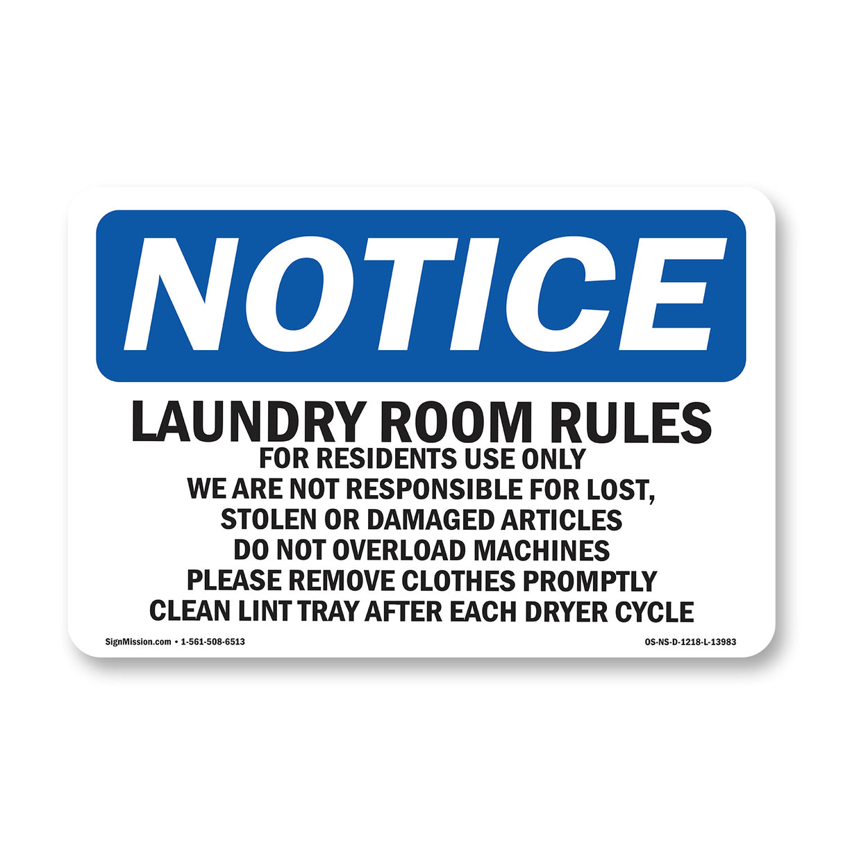 Laundry Room Rules For Residents