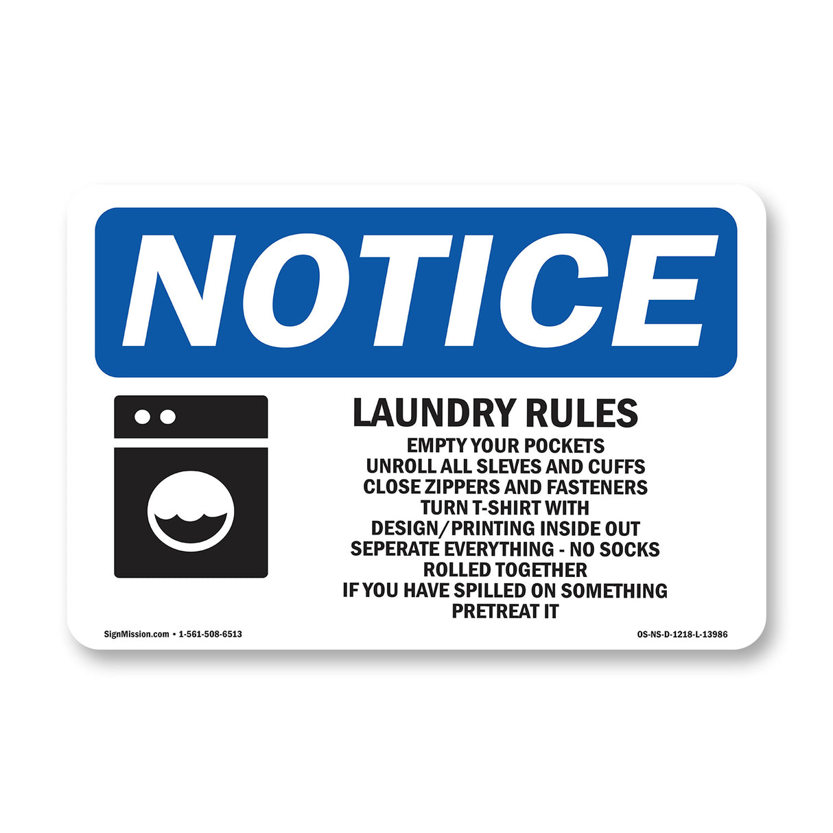 Laundry Rules Empty
