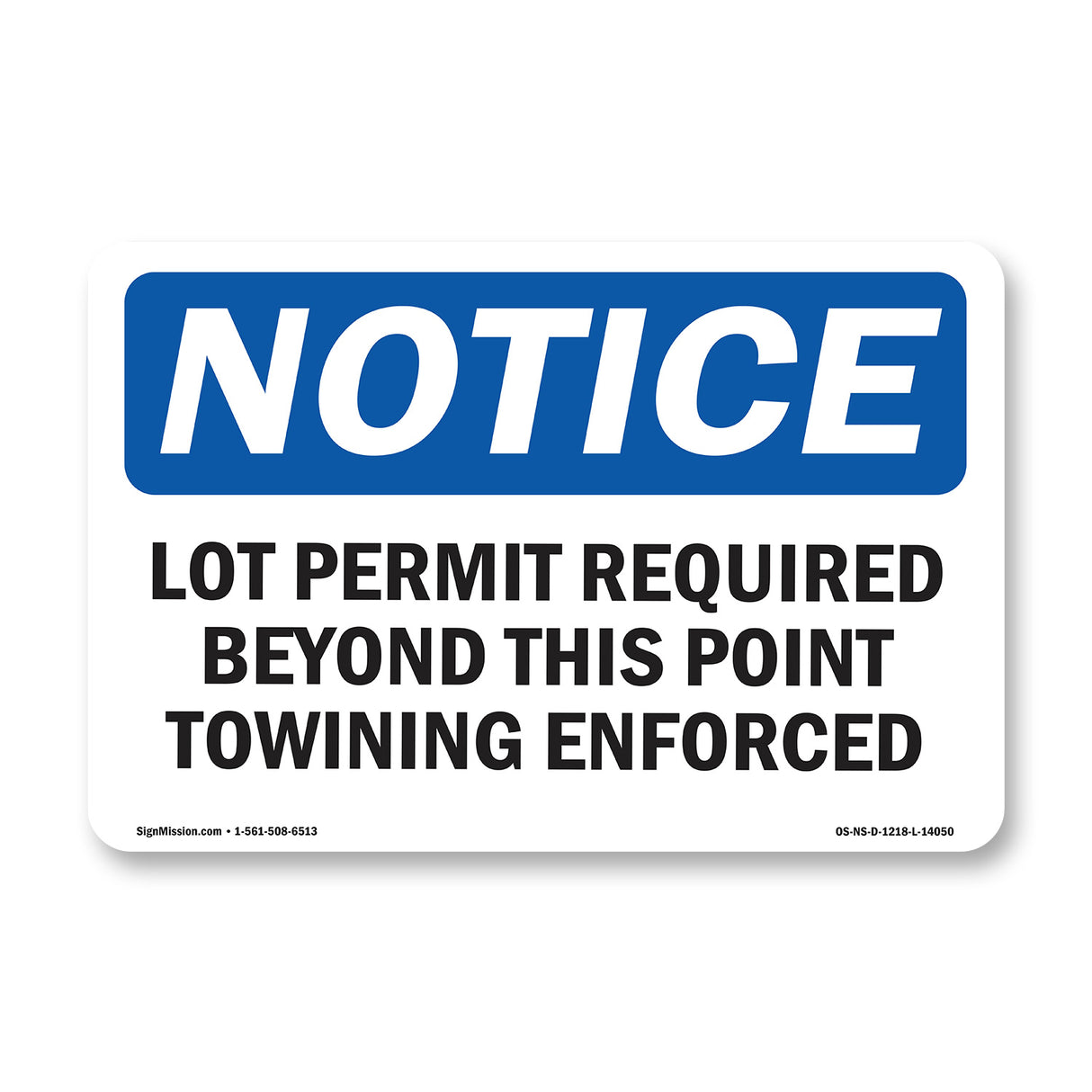 Lot Permit Required Beyond This Point Towing