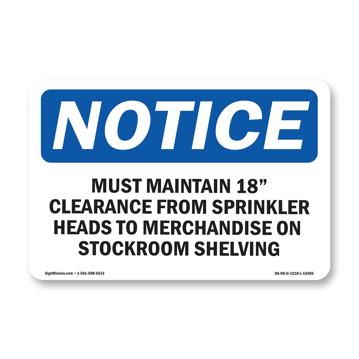 Must Maintain 18 Clearance From