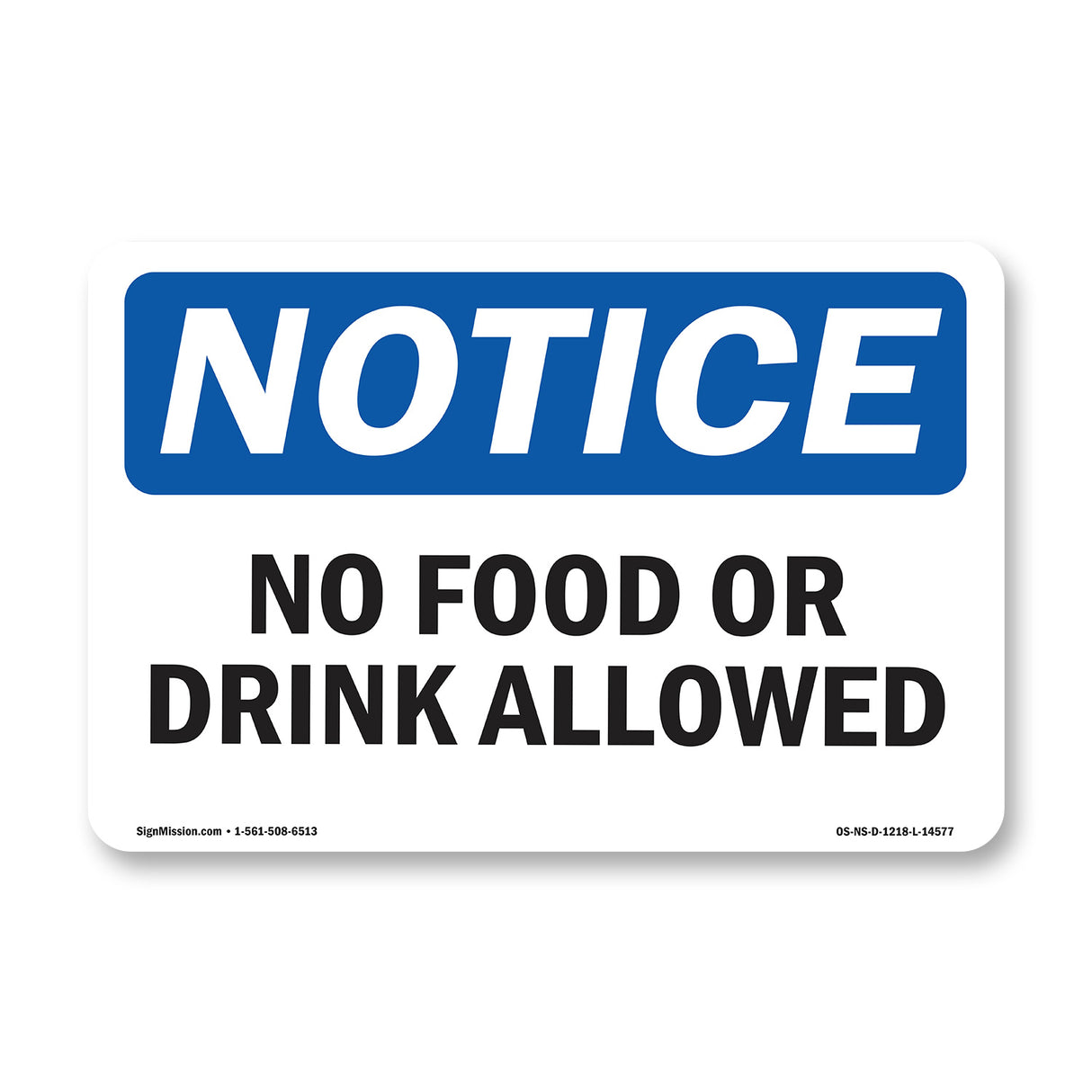 No Food Or Drink Allowed Sign