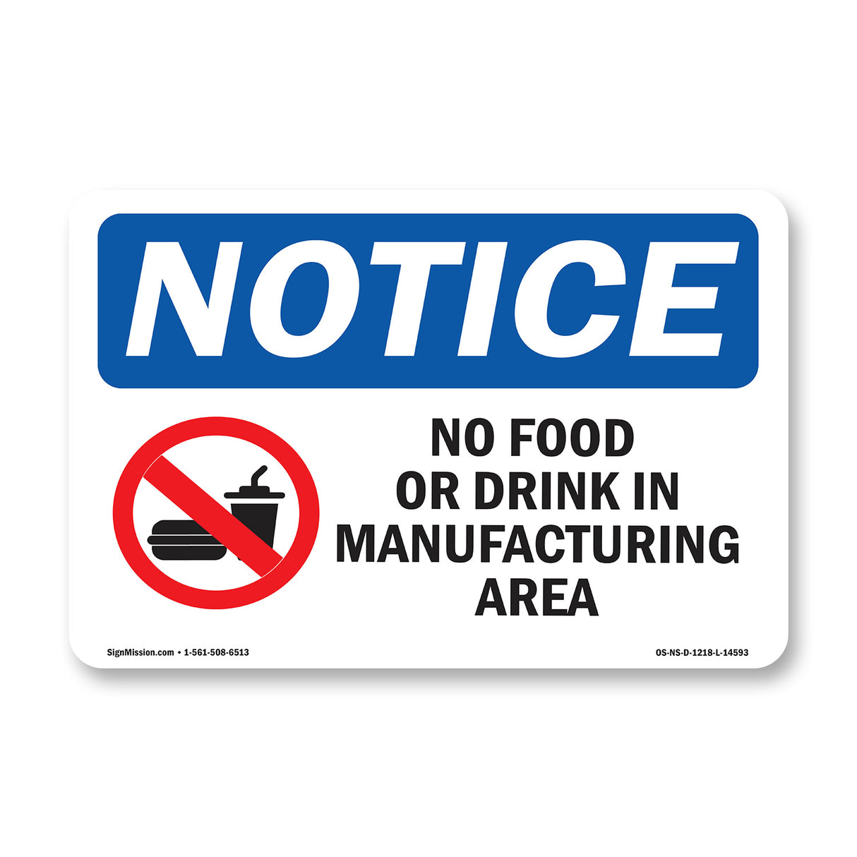No Food Or Drink In Manufacturing Area