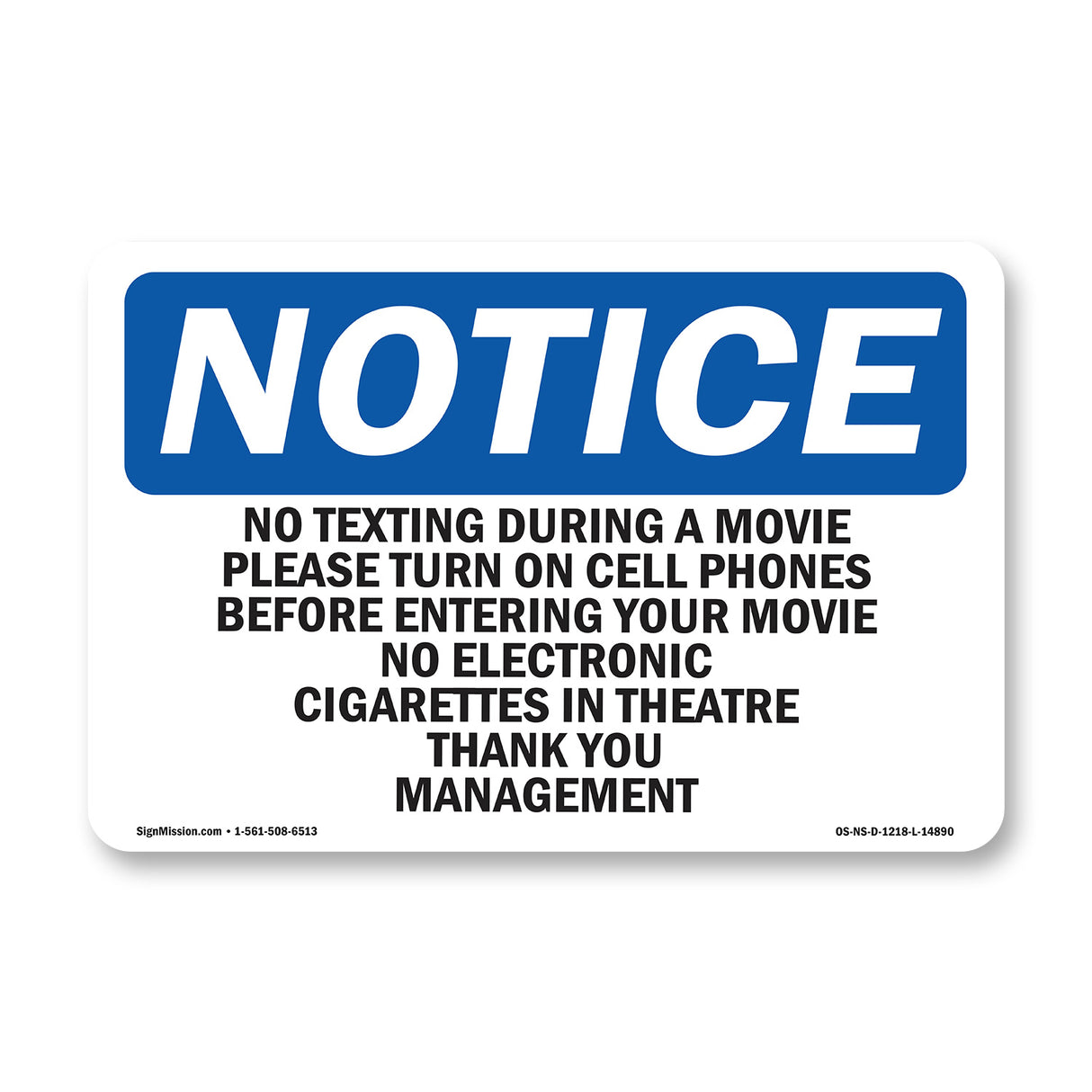 No Texting During A Movie Please