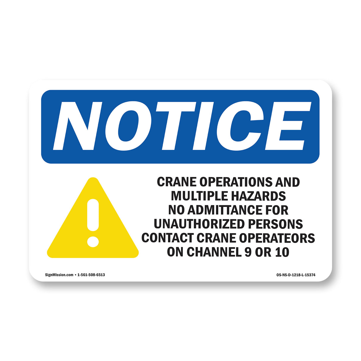 NOTICE Crane Operations And