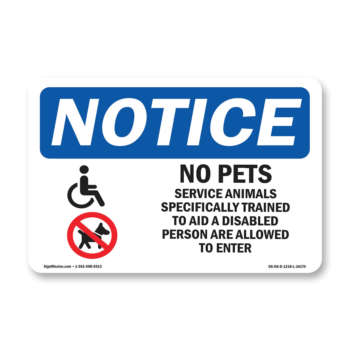 No Pets Service Animals