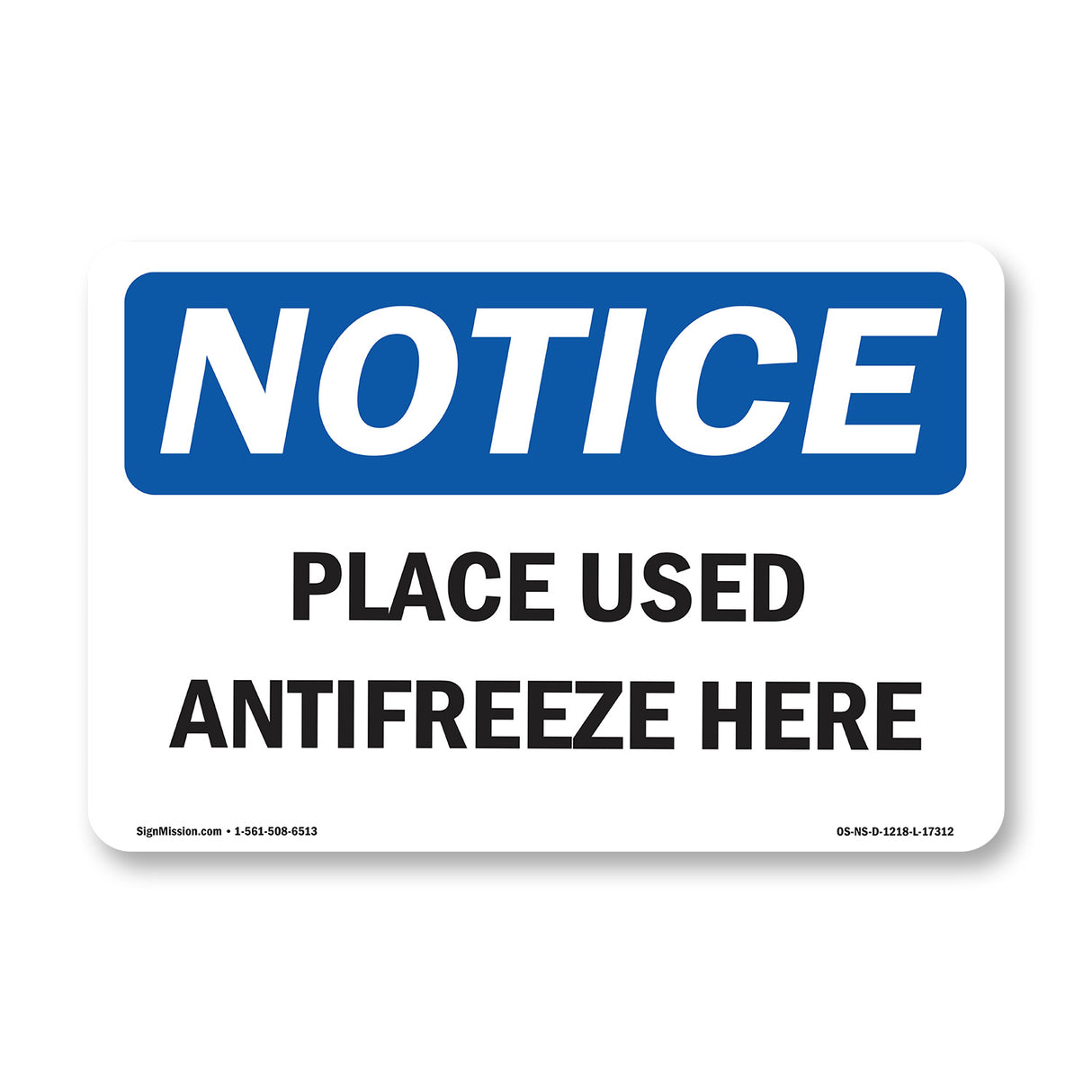 Place Used Antifreeze Here