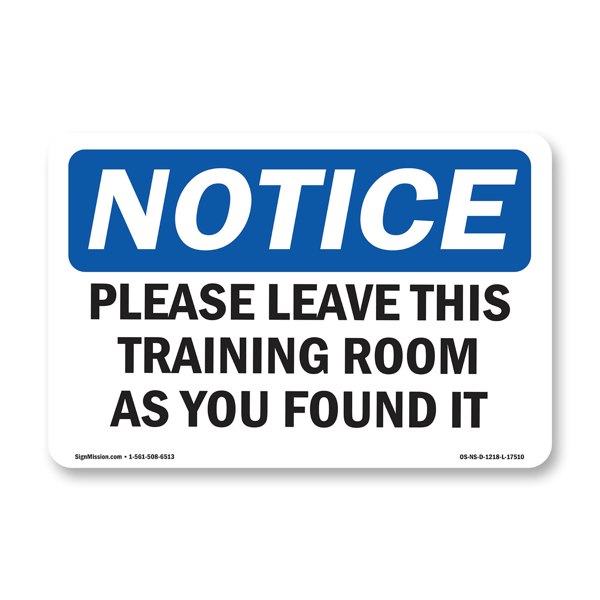 Please Leave This Training Room As You Found It
