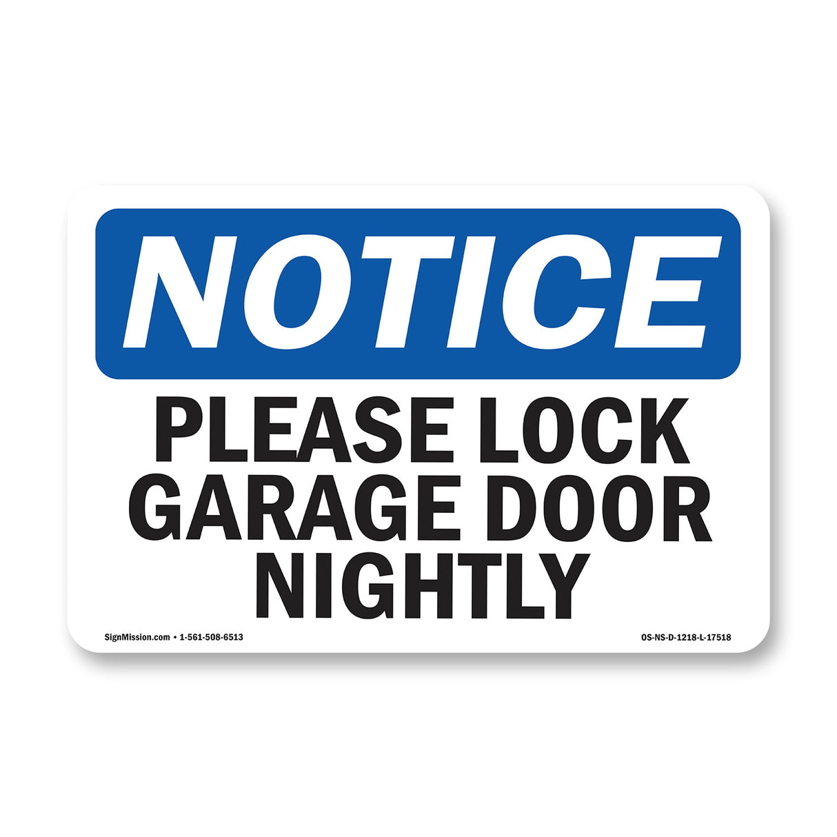 Please Lock Garage Door Nightly