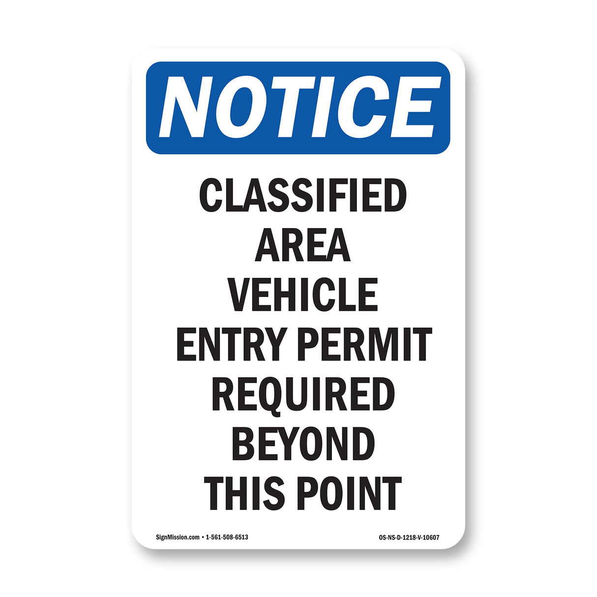 Classified Area Vehicle Entry Permit Required
