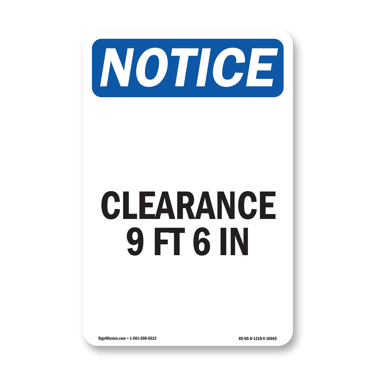 Clearance 9 Ft 6 In Sign