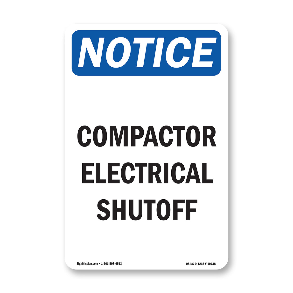 Compactor Electrical Shutoff Sign