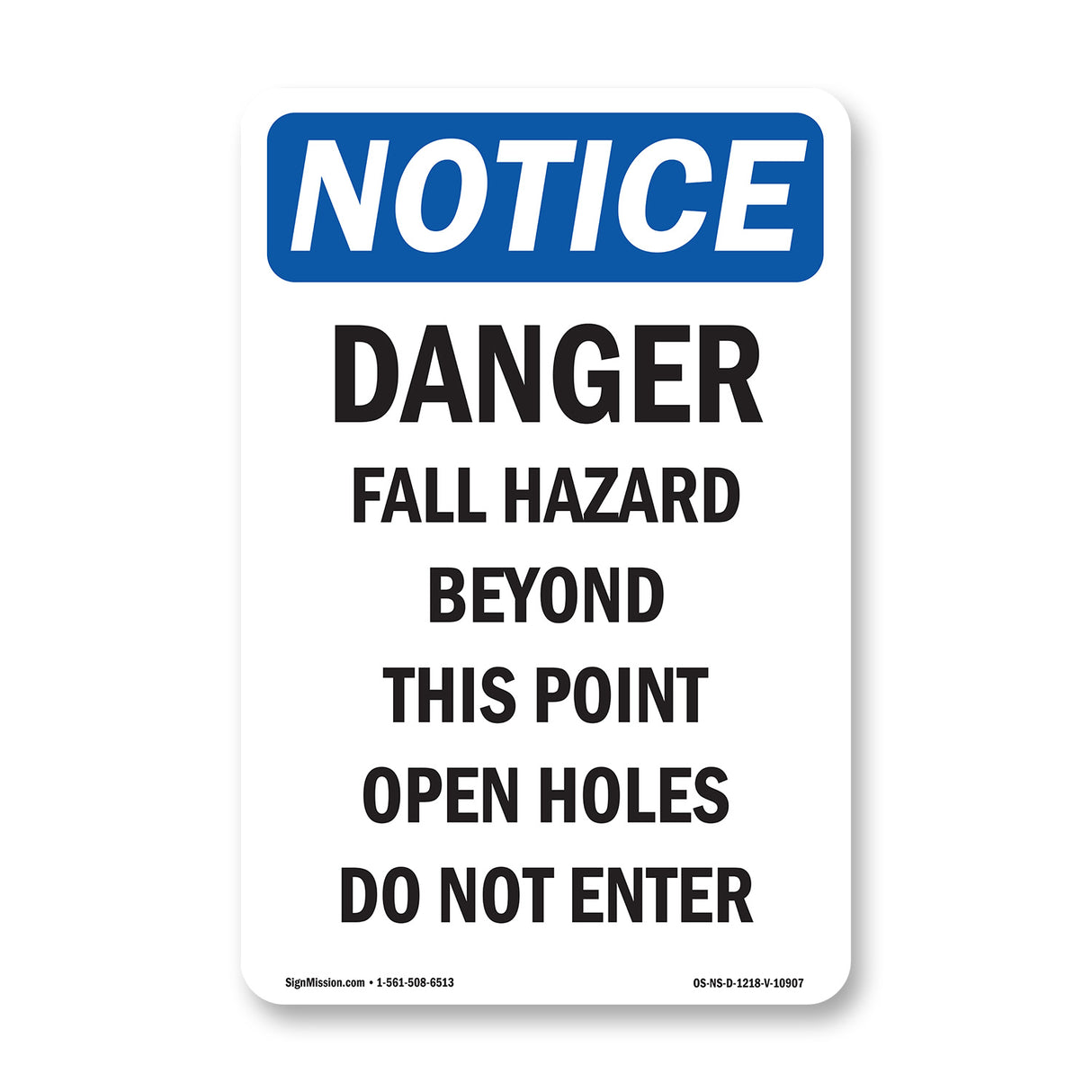 Danger Fall Hazard Beyond This Point Open